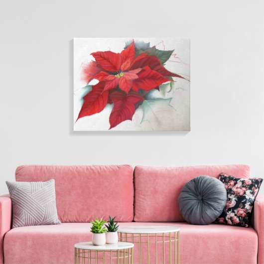 Poinsettia-WeihnachtsÖlgemälde Leinwanddruck (Insitu (Wohnzimmer))