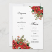 Poinsettia Weihnachtsprogramm und Menü Einladung (Rückseite)