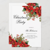 Poinsettia Weihnachtsprogramm und Menü Einladung (Vorne/Hinten)