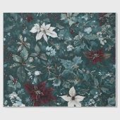 Poinsettia Weihnachtswackelpapier Geschenkpapier (Flach)