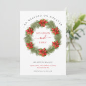 Poinsettia WeihnachtsWedding Save the Date (Stehend Vorderseite)