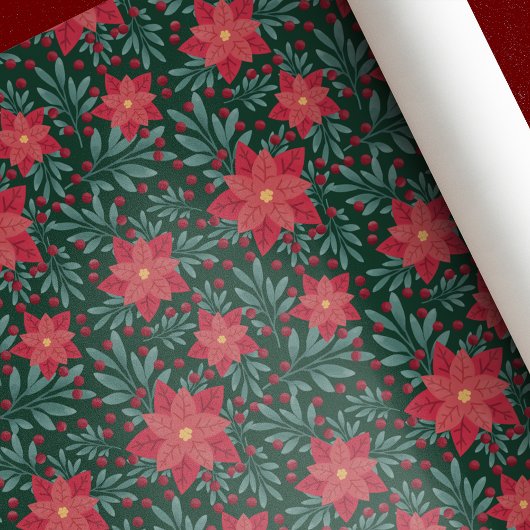 Poinsettia Weihnachtswrapping Paper Geschenkpapier