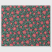Poinsettia Weihnachtswrapping Paper Geschenkpapier (Flach)