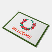 Poinsettia Welcome Mat Fußmatte (Schrägansicht)