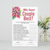 Poinsettia Who knows Couple  Bridal Shower Game (Stehend Vorderseite)