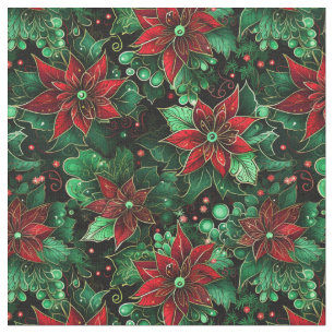 Poinsettia Wiederholung Weihnachten AI Generiertes Stoff