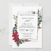 Poinsettia Winter Christmas Blumenrahmen modern Einladung (Vorderseite)