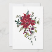 Poinsettia Winter Christmas Blumenrahmen modern Einladung (Rückseite)