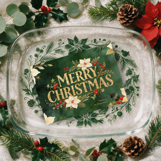 Poinsettia Winter Floral Weihnachtsakzent TMF26 Feiertagskarte