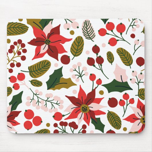 Poinsettia Winterferien-Maus Mousepad (Vorne)