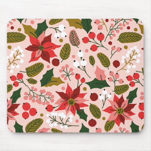 Poinsettia Winterferien-Maus Mousepad (Vorne)