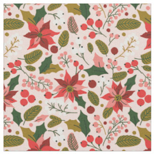 Poinsettia Winterferien Stoff