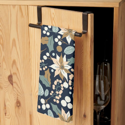 Poinsettia Winterurlaub Geschirrtuch (Drittel gefaltet)