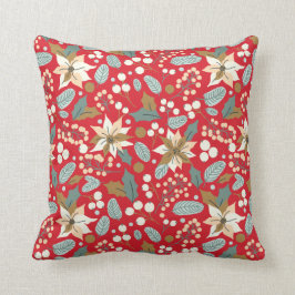 Poinsettia Winterurlaub im Hintergrund Kissen