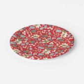 Poinsettia Winterurlaub im Hintergrund Pappteller (Schrägansicht)