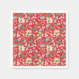 Poinsettia Winterurlaub im Hintergrund Serviette
