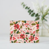 Poinsettia Winterurlaub Postkarte (Stehend Vorderseite)