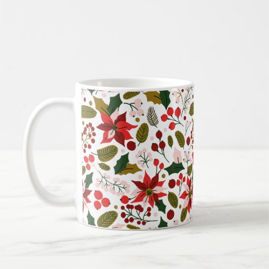 Poinsettia Winterurlaub Tasse (Links)