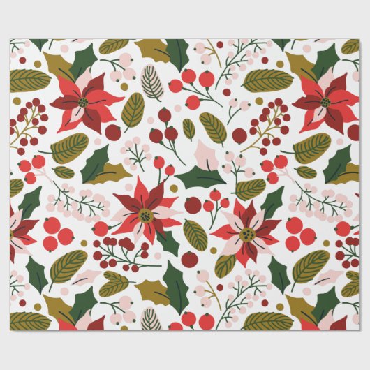 Poinsettia Winterurlaubszeitung Geschenkpapier (Flach)