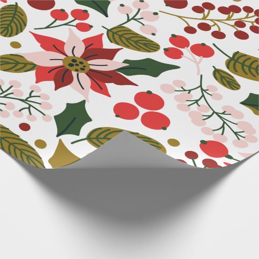 Poinsettia Winterurlaubszeitung Geschenkpapier (Ecke)