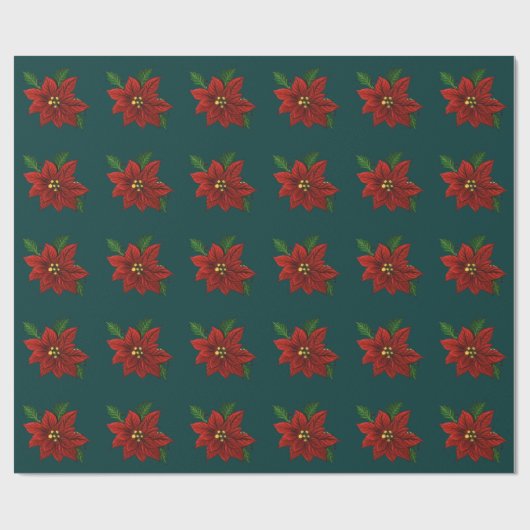 Poinsettia Wrapping Paper Geschenkpapier (Flach)