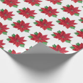 Poinsettia Wrapping Paper - Weißer Hintergrund Geschenkpapier (Ecke)