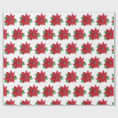 Poinsettia Wrapping Paper - Weißer Hintergrund Geschenkpapier (Flach)