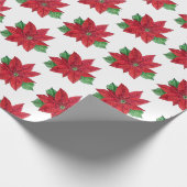 Poinsettia Wrapping Paper - Weißer Hintergrund Geschenkpapier (Ecke)