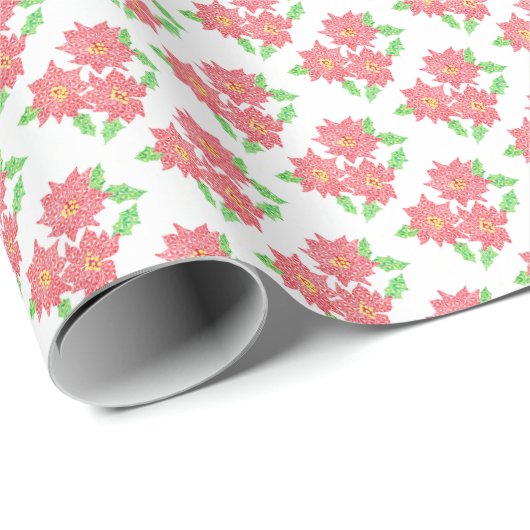 Poinsettia Wrapping Papier Geschenkpapier (Rolleneckpunkt)