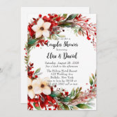 Poinsettia Wreath Christmas Couples Dusche Einladung (Vorne/Hinten)