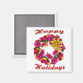 Poinsettia Wreath Magnet (Vorderseite/Rückseite)