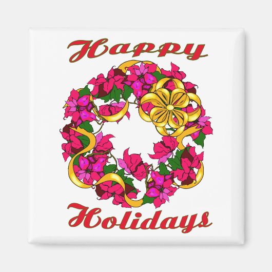Poinsettia Wreath Magnet (Vorne)