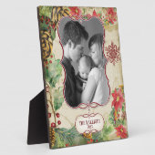 Poinsettia Wreath Pine Cone Snowflake Fotografie Fotoplatte (Seite)