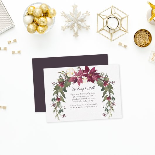 Poinsettia wünscht gute Hochzeit | Scharlachrot Begleitkarte