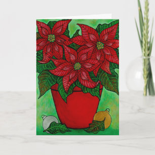 "Poinsettia-Zeit-" Weihnachtskarte Feiertagskarte