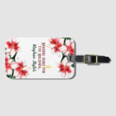 Poinsettia Zuhause für die Weihnachtsfeiertage Gepäckanhänger (Vorderseite (Horizontal))