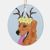 Poinsettiakrone Coonhoundverzierung Keramikornament (Links)