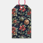 Poinsettias and Ornaments Geschenkanhänger (Vorderseite)