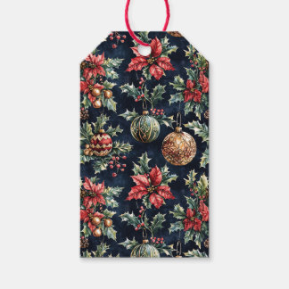 Poinsettias and Ornaments Geschenkanhänger