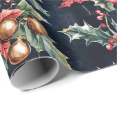 Poinsettias and Ornaments Geschenkpapier (Rolleneckpunkt)
