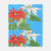 Poinsettias Blue Fleecedecke (Vorderseite)