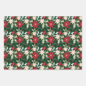 Poinsettias Blumenweihnachtsfeiertag Geschenkpapier Set (Vorderseite 3)