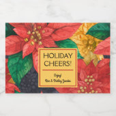 Poinsettias Christmas Floral Personalisiert Mini Alkoholflaschenetikett (Einzelnes Label)