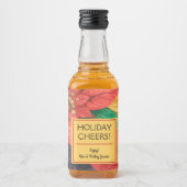 Poinsettias Christmas Floral Personalisiert Mini Alkoholflaschenetikett (Vorderseite)