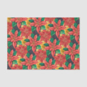 Poinsettias Christmas Floral Seidenpapier (Vorderseite)