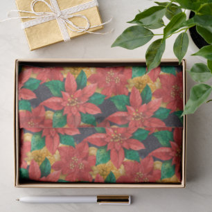 Poinsettias Christmas Floral Seidenpapier