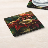 Poinsettias Christmas Holiday Rechteckiger Pappuntersetzer (angewinkelt)