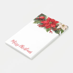 Poinsettias Christmas Post-it Klebezettel