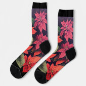 Poinsettias Crew Socks Socken (Linkes Detail)