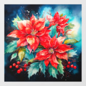 Poinsettias Fensteraufkleber (Blatt)